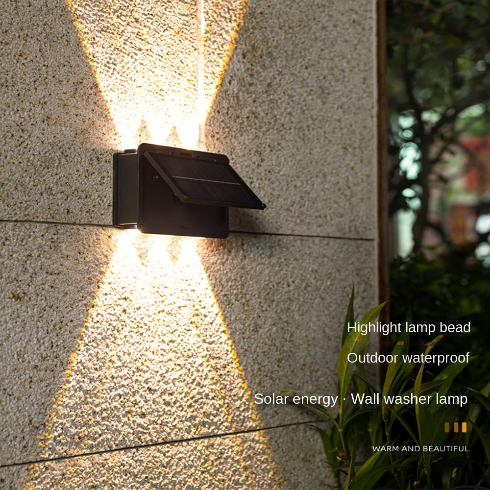 Outdoor solar wall light, courtyard waterproof decorative wall washer