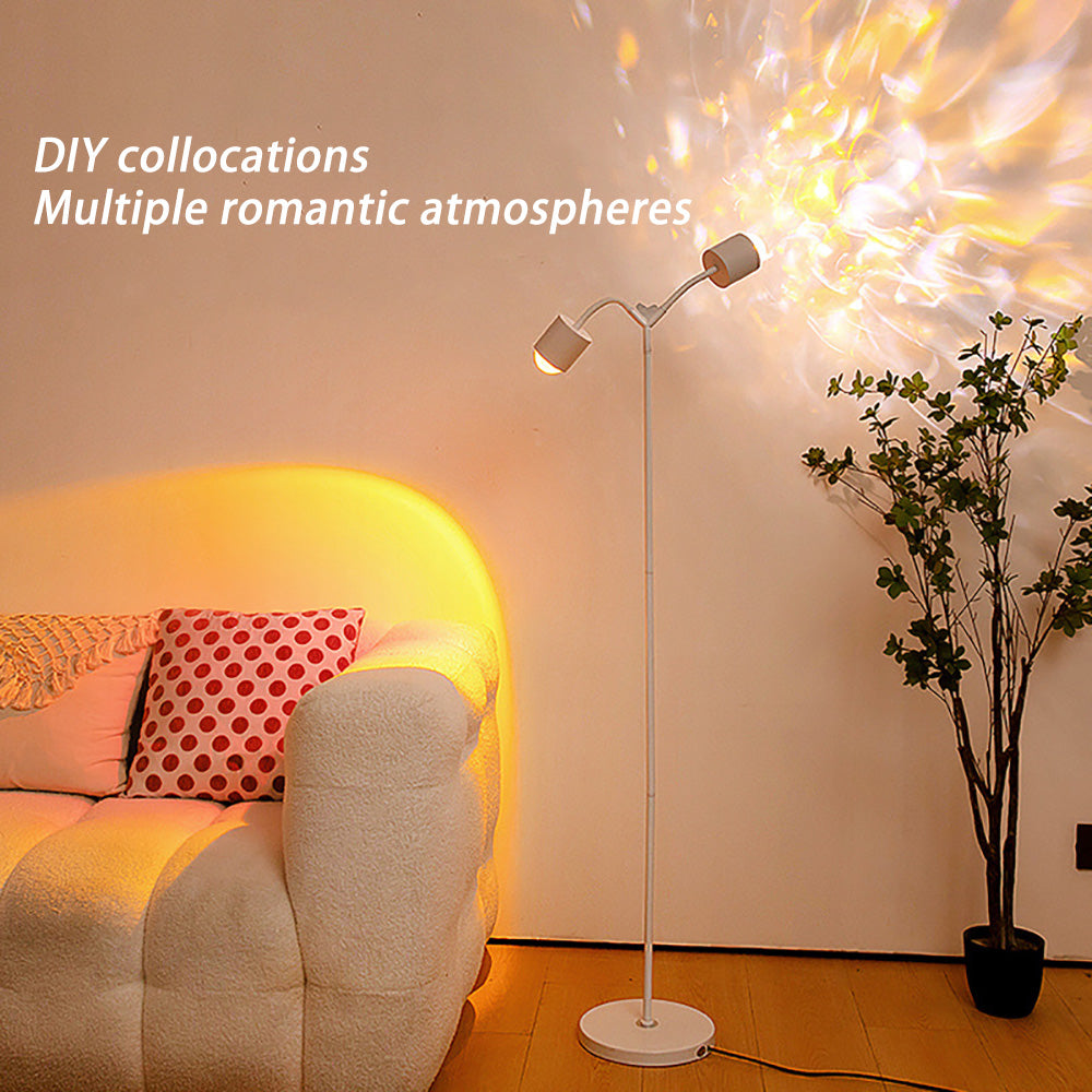 Double Head Heart-shaped Floor Lamp, Live Special Water Ripple Background Ambient Light