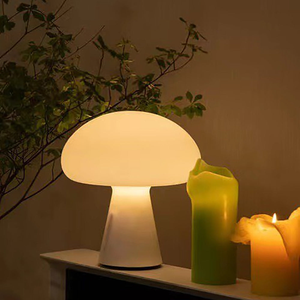 Mushroom Type LED Table Lamp, Dimmable Rechargeable Bedroom Bedside Ambient Light