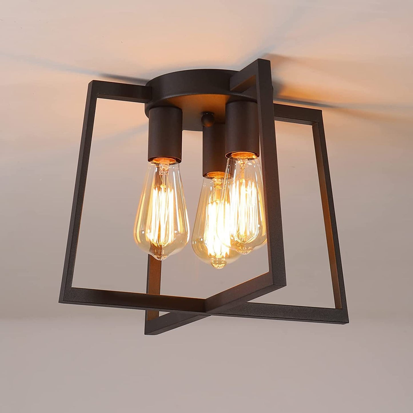 American industrial style wrought iron bedroom living room dining room entrance hallway corridor three-head ceiling lamp