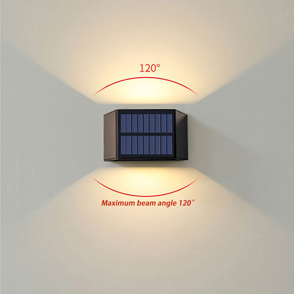 Outdoor solar wall light, garden waterproof fence decorative wall wash light