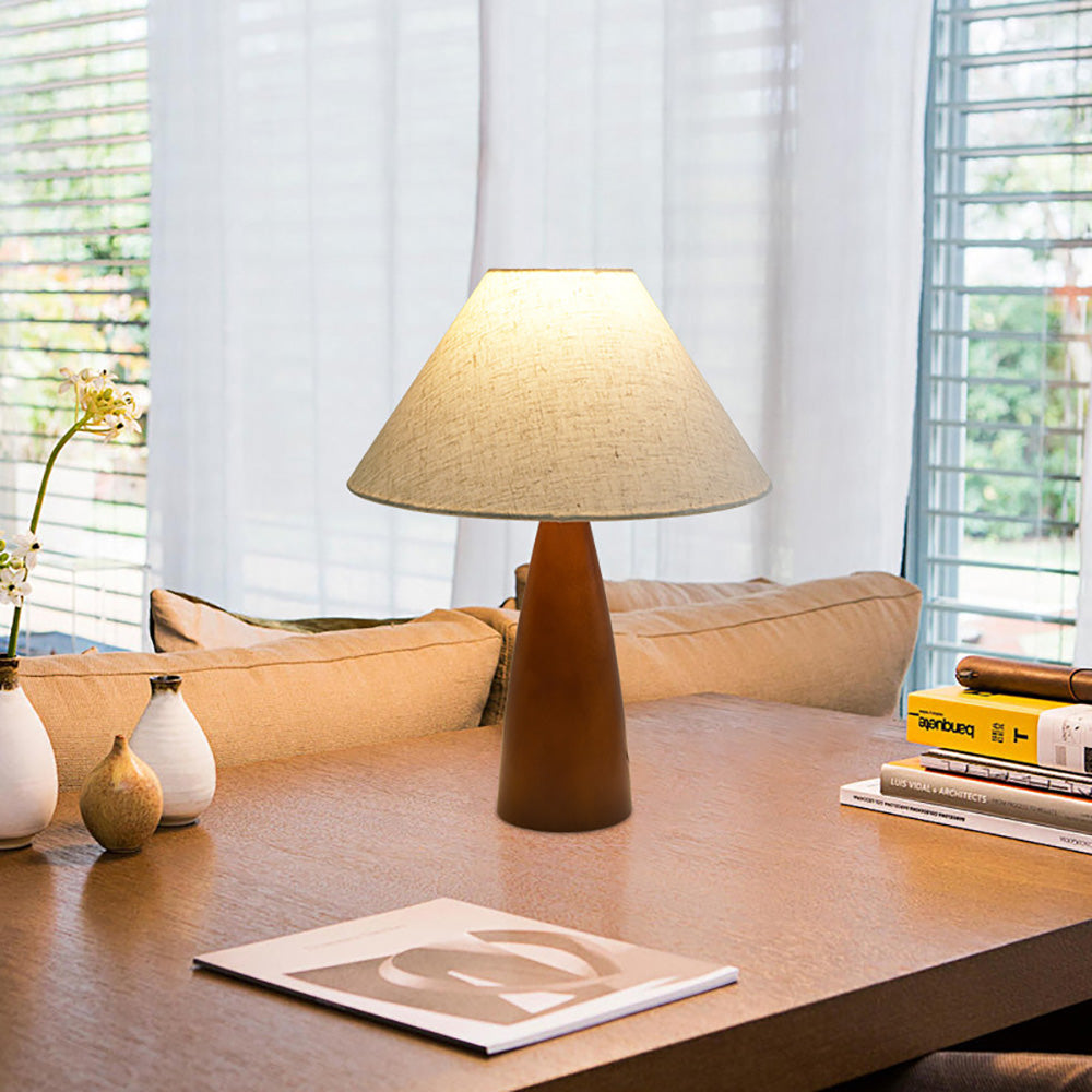 LED Solid Wood Bedroom Table Lamp, Advanced Retro Style Living Room Decorative Lamp