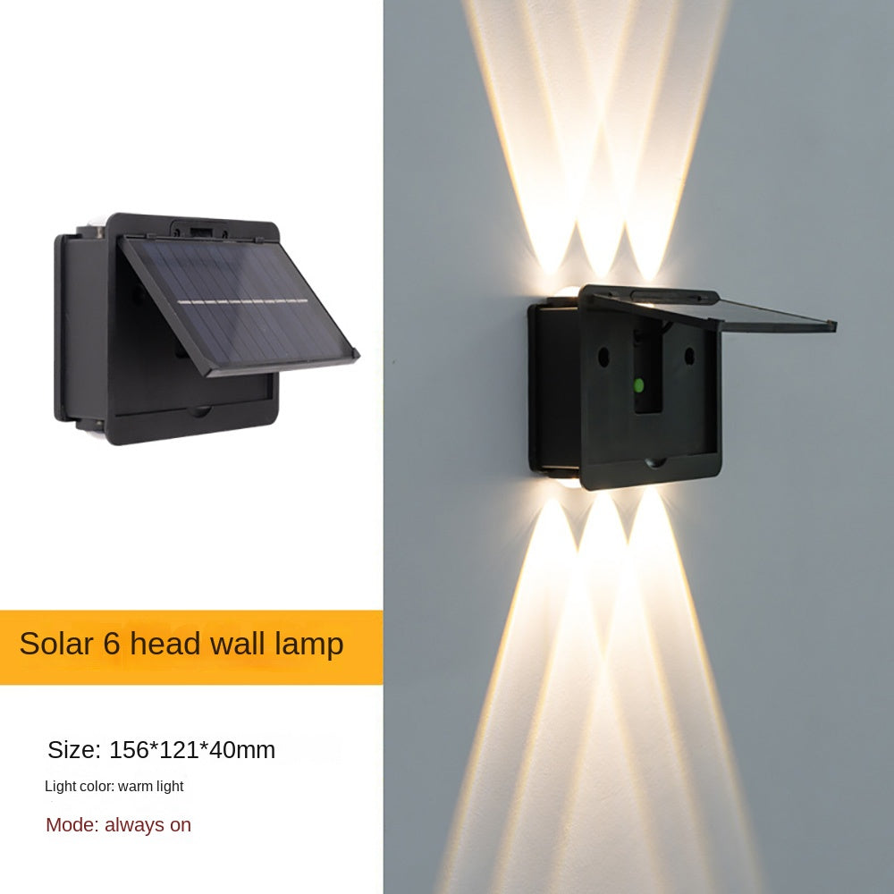 Outdoor solar wall light, courtyard waterproof decorative wall washer