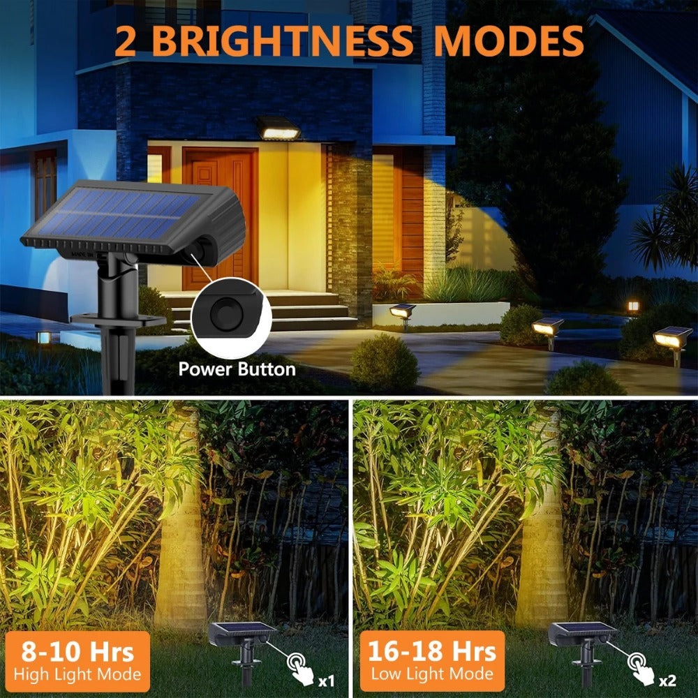 IP65 Waterproof Solar Spotlight, Outdoor Dimmable Garden Ground Plug Light