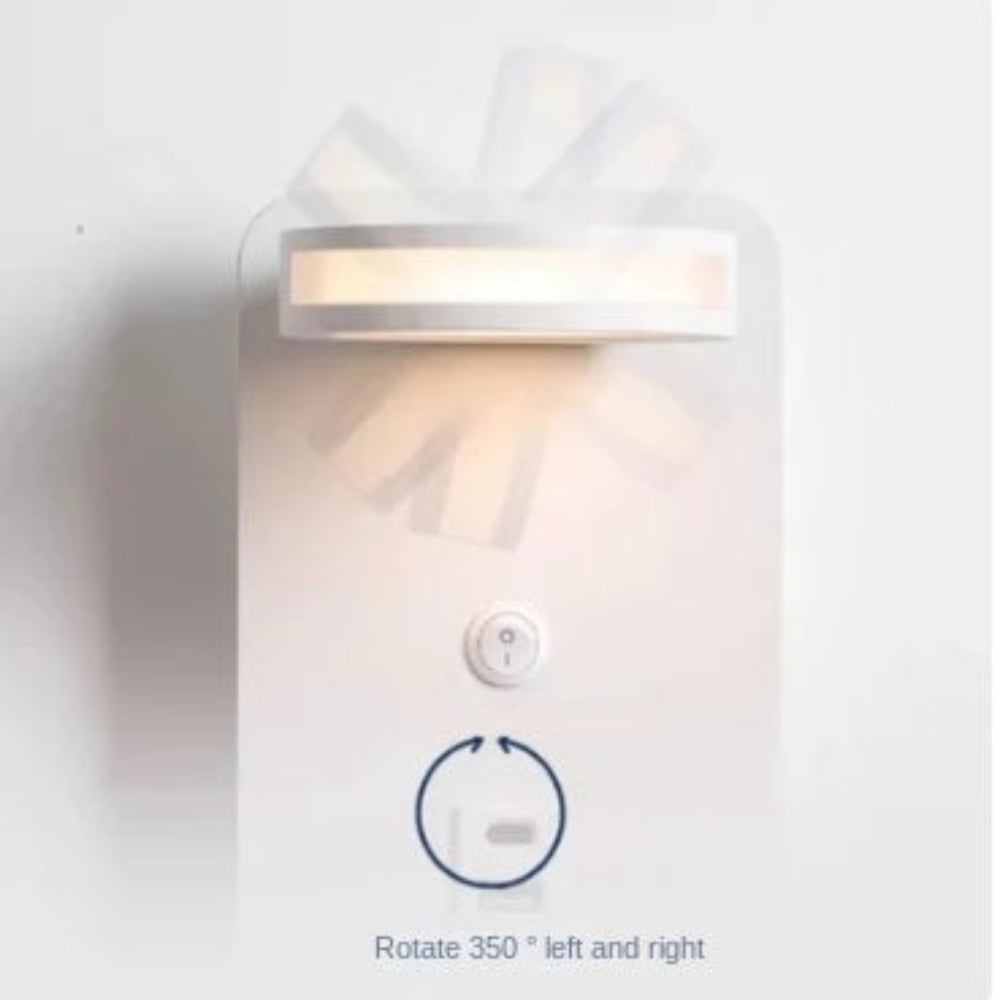 LED Multifunctional Hotel Wall Lamp, With USB Socket Bedside Reading Light