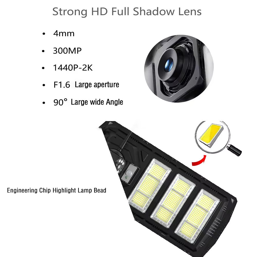 HD camera solar street light, with IP65 waterproof grade support voice chat garden lights