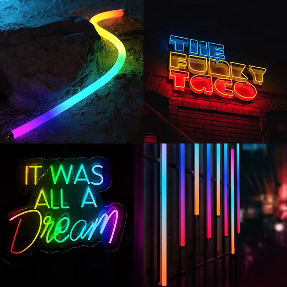 LED Silicone Light Strip, 360° Illumination Flexible Low Voltage Neon Landscape Silicone Tubes