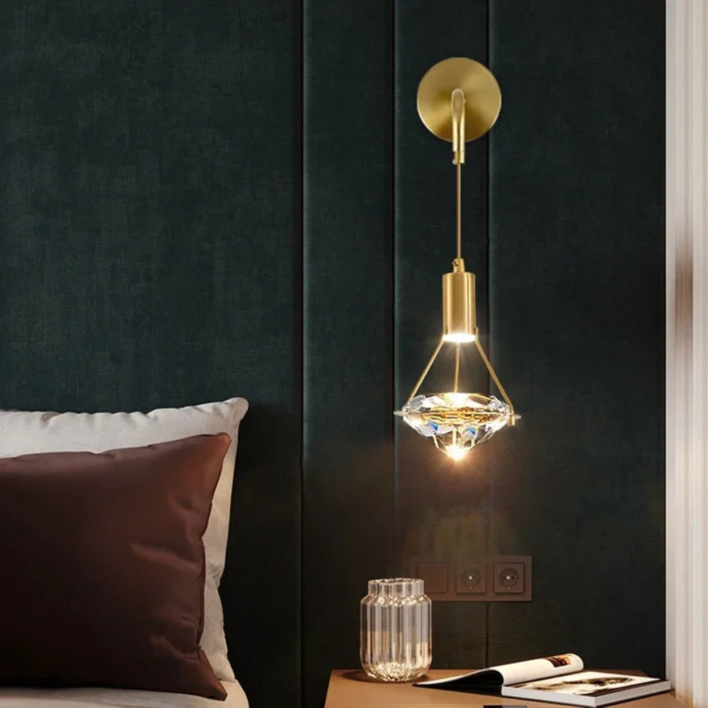 LED Diamond Crystal Wall Sconce, Living Room Backdrop Decorative Lights