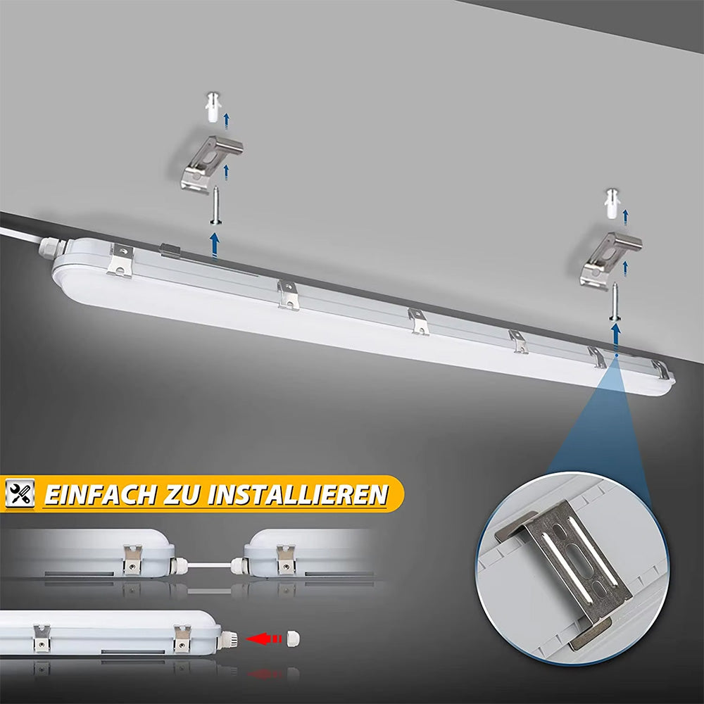 LED Tri-proof Light Double Tube Fully Sealed Workshop Light.