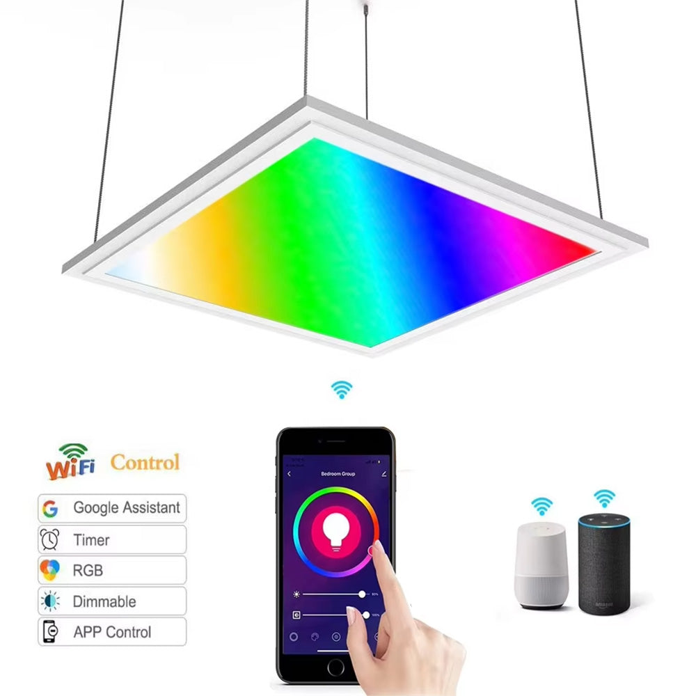 Smart LED Panel Light with RGBW Color Changing Graffiti, Ceiling Light Easy to Control with APP and WiFi