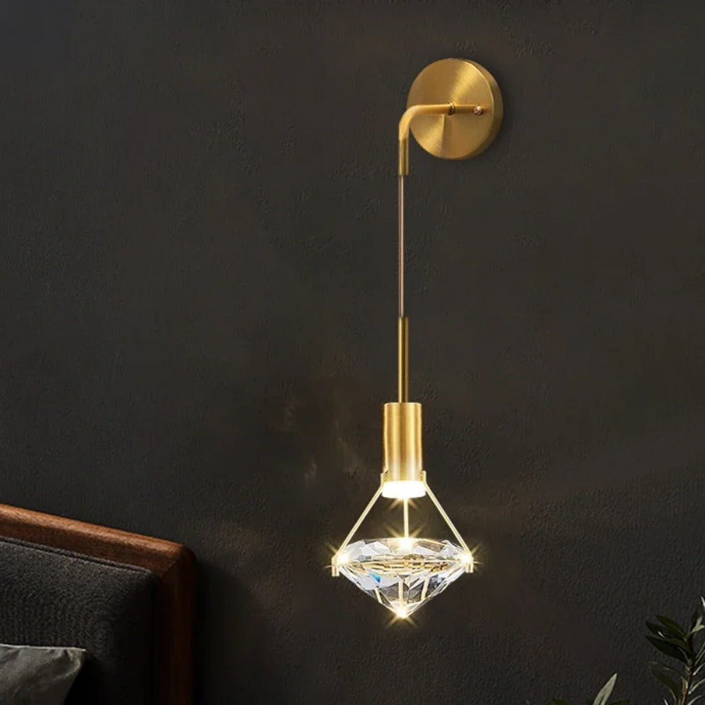 LED Diamond Crystal Wall Sconce, Living Room Backdrop Decorative Lights