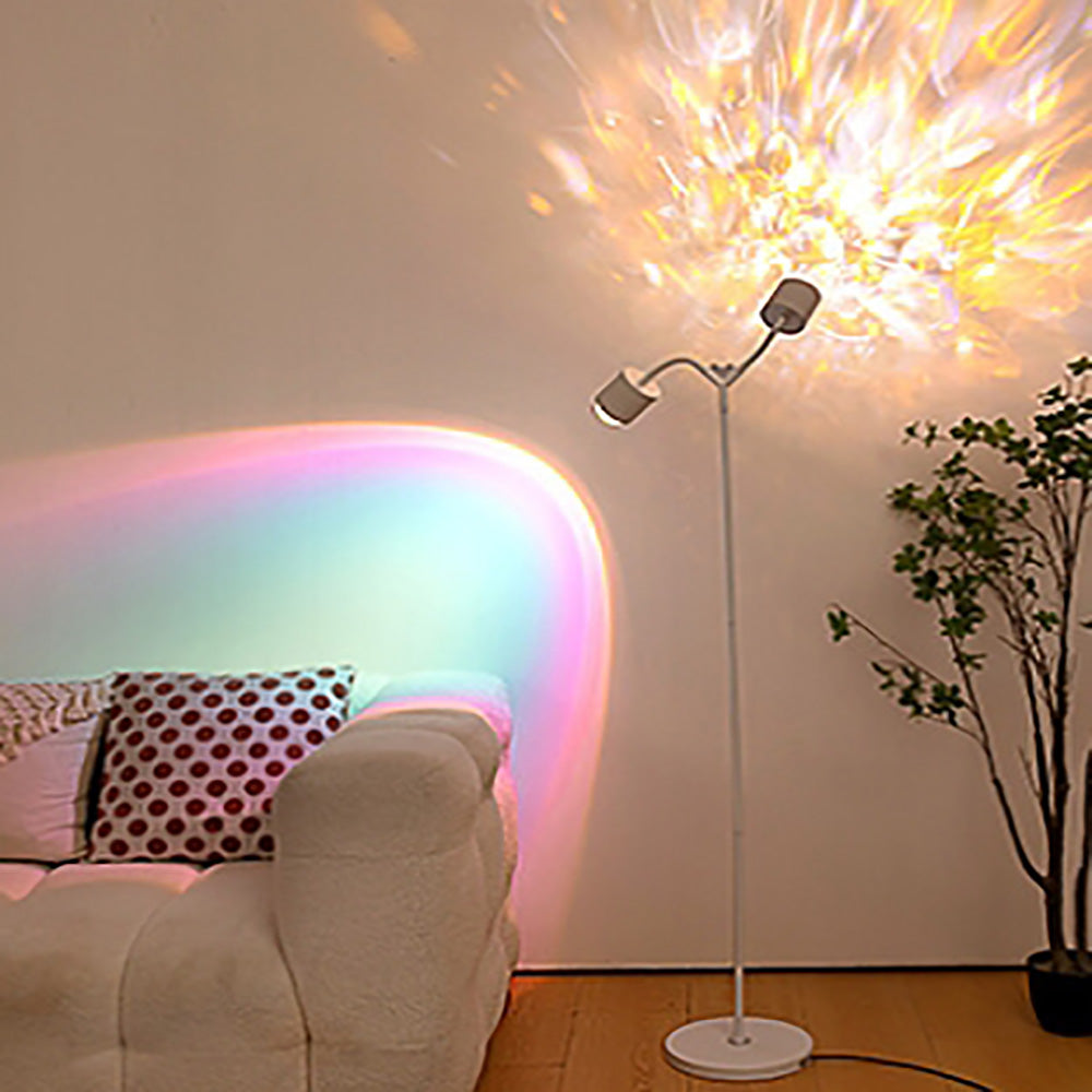 Double Head Heart-shaped Floor Lamp, Live Special Water Ripple Background Ambient Light