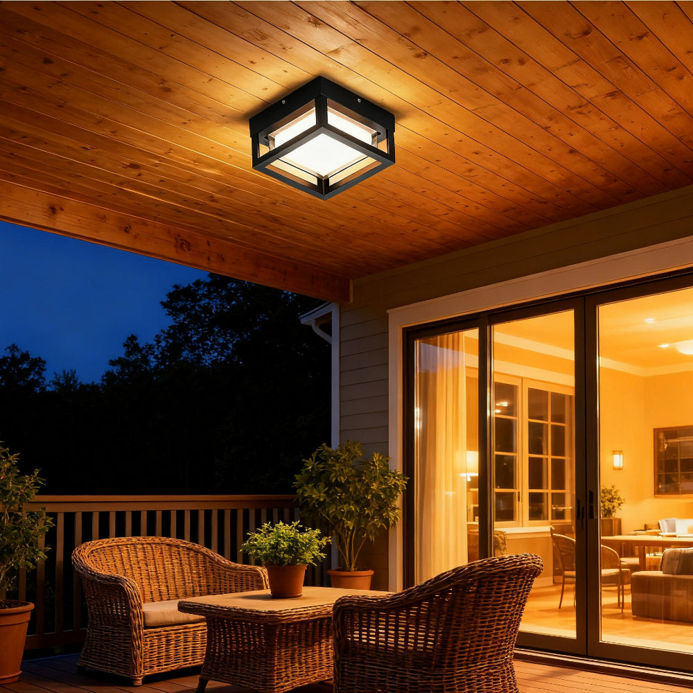 Porch Outdoor LED Light, Square Waterproof Wall Light.