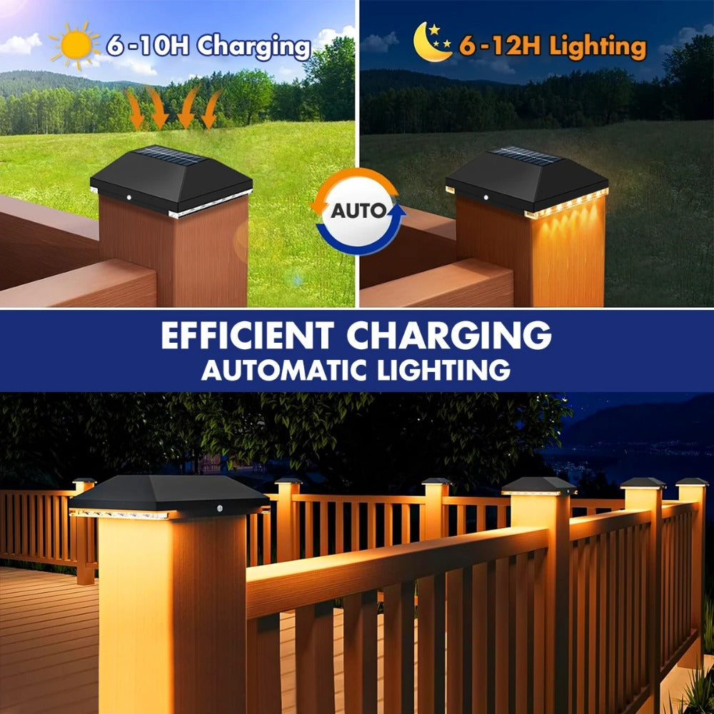 Outdoor LED solar post lights, suitable for courtyard and fence decorative lighting