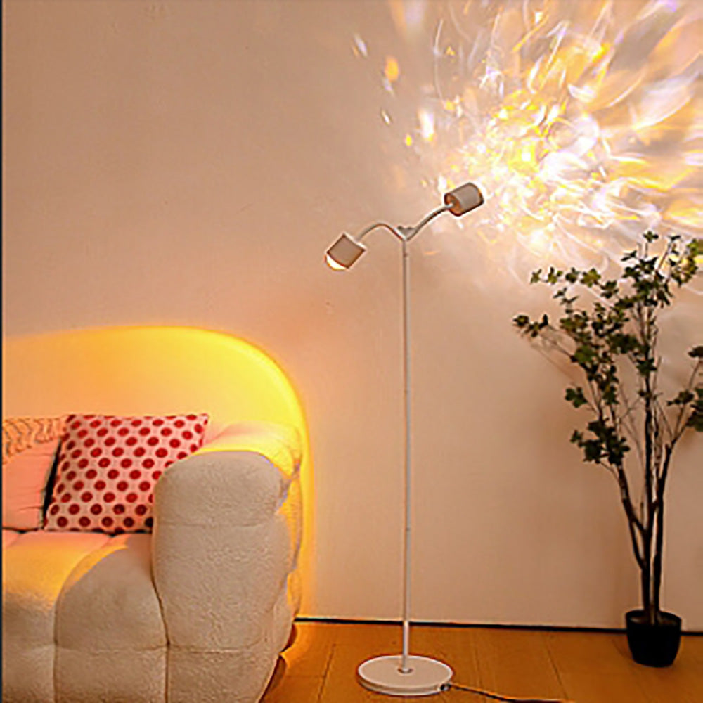 Double Head Heart-shaped Floor Lamp, Live Special Water Ripple Background Ambient Light