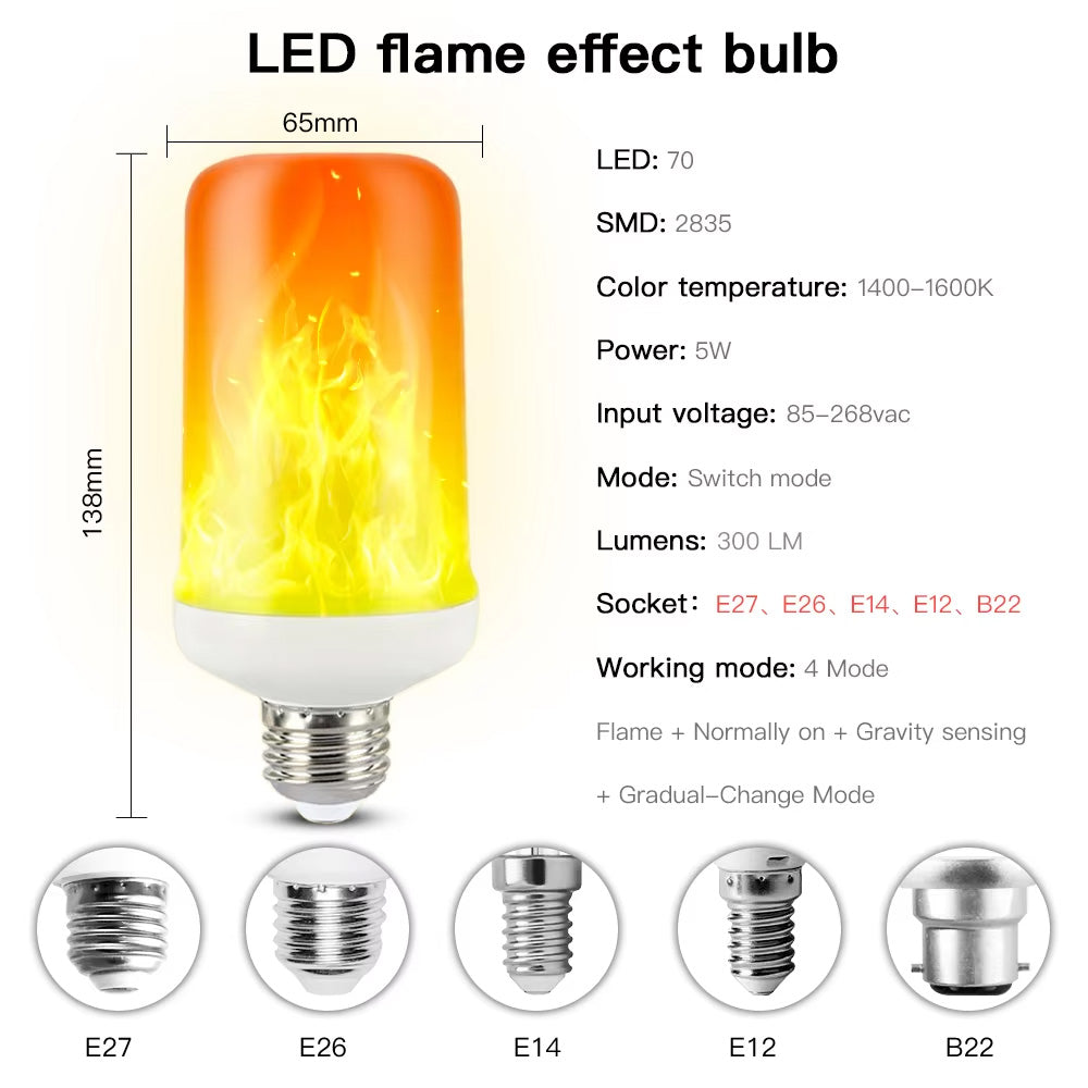 LED Flame Lights, Bar Simulation Flame Decoration Lights