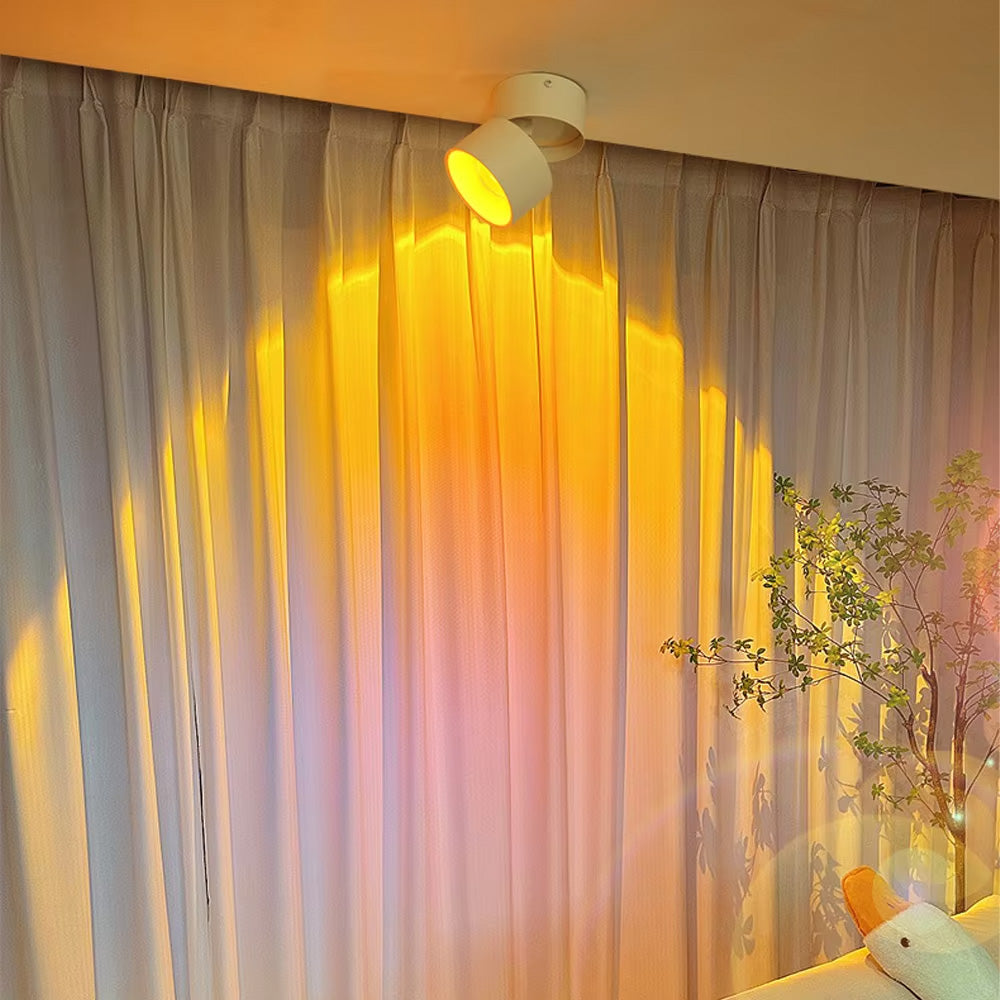 Rotatable Spotlight, Ambient Light for Living Room Bedroom Bar, Small Sunset Projectable Nightlight