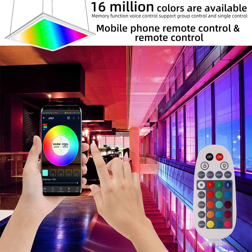 Smart LED Panel Light with RGBW Color Changing Graffiti, Ceiling Light Easy to Control with APP and WiFi