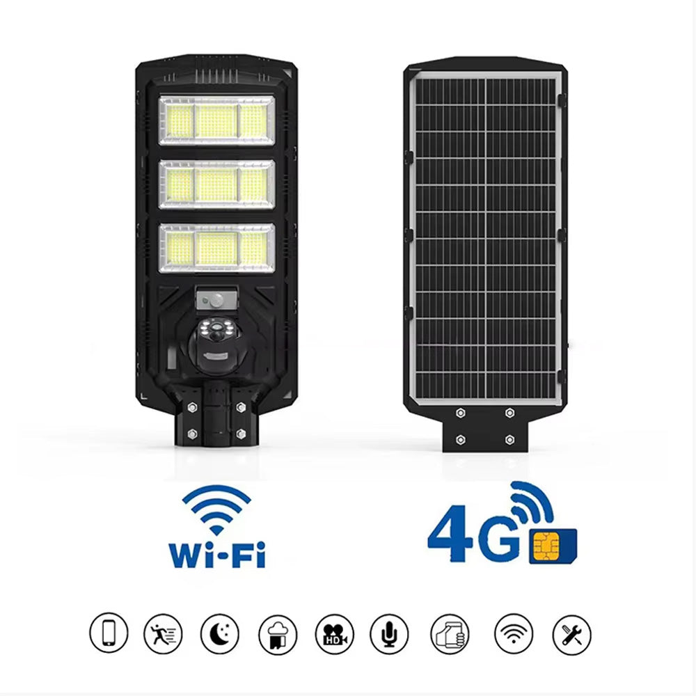 HD camera solar street light, with IP65 waterproof grade support voice chat garden lights