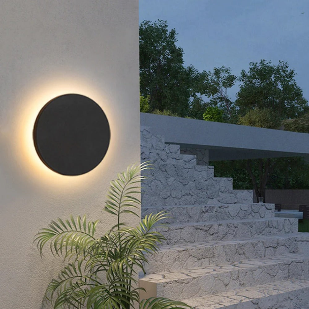 LED Outdoor Round Wall Light, IP65 Garden, Balcony Decorative Lighting