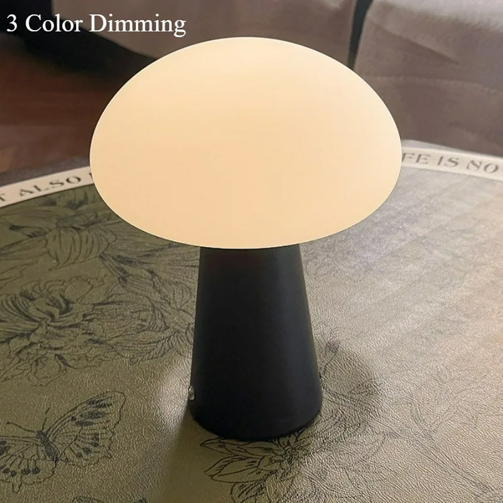 LED touch mushroom table lamp, bedroom bedside retro decorative ambient light
