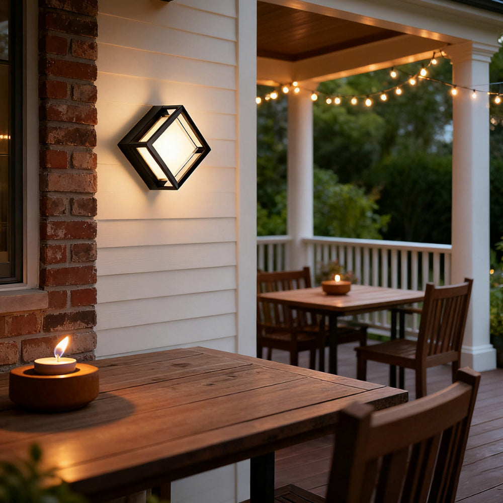 Porch Outdoor LED Light, Square Waterproof Wall Light.