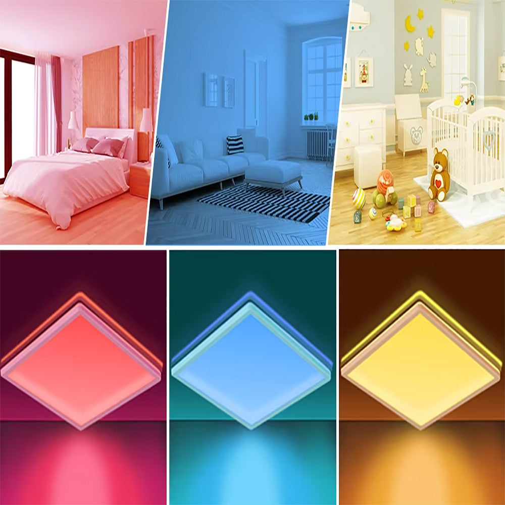 Smart LED Panel Light with RGBW Color Changing Graffiti, Ceiling Light Easy to Control with APP and WiFi