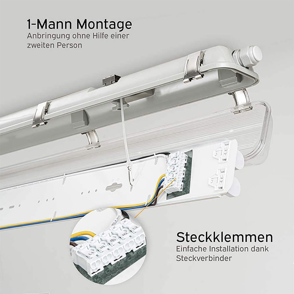 IP65 Waterproof Tri-Proof Lights, Emergency Underground Garage Lights, 4ft Radar Sensing LED Slat Lights