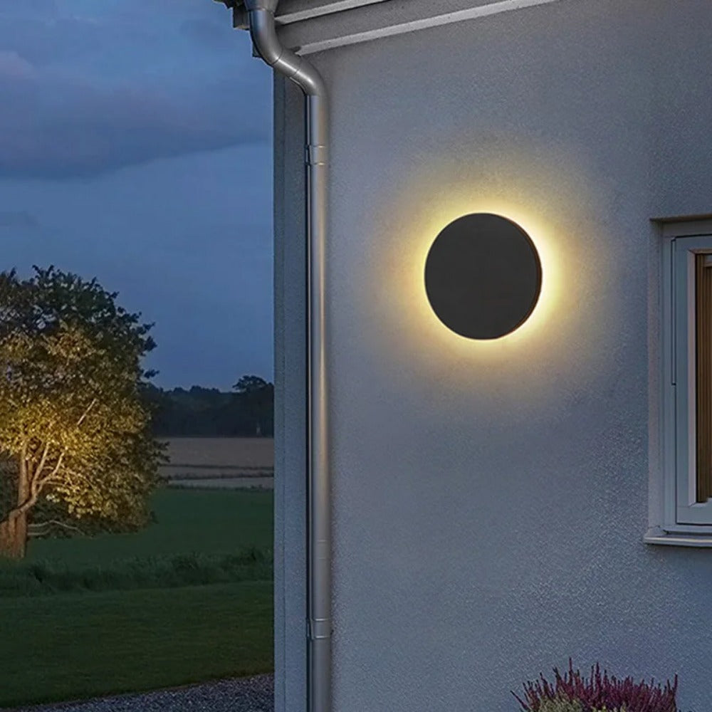 LED Outdoor Round Wall Light, IP65 Garden, Balcony Decorative Lighting