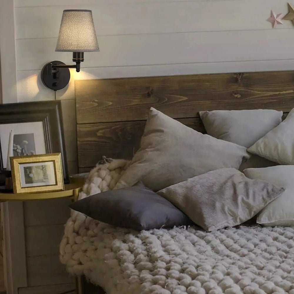 LED Indoor Folding Wall Lamp, Bedroom Bedside Plug Lights