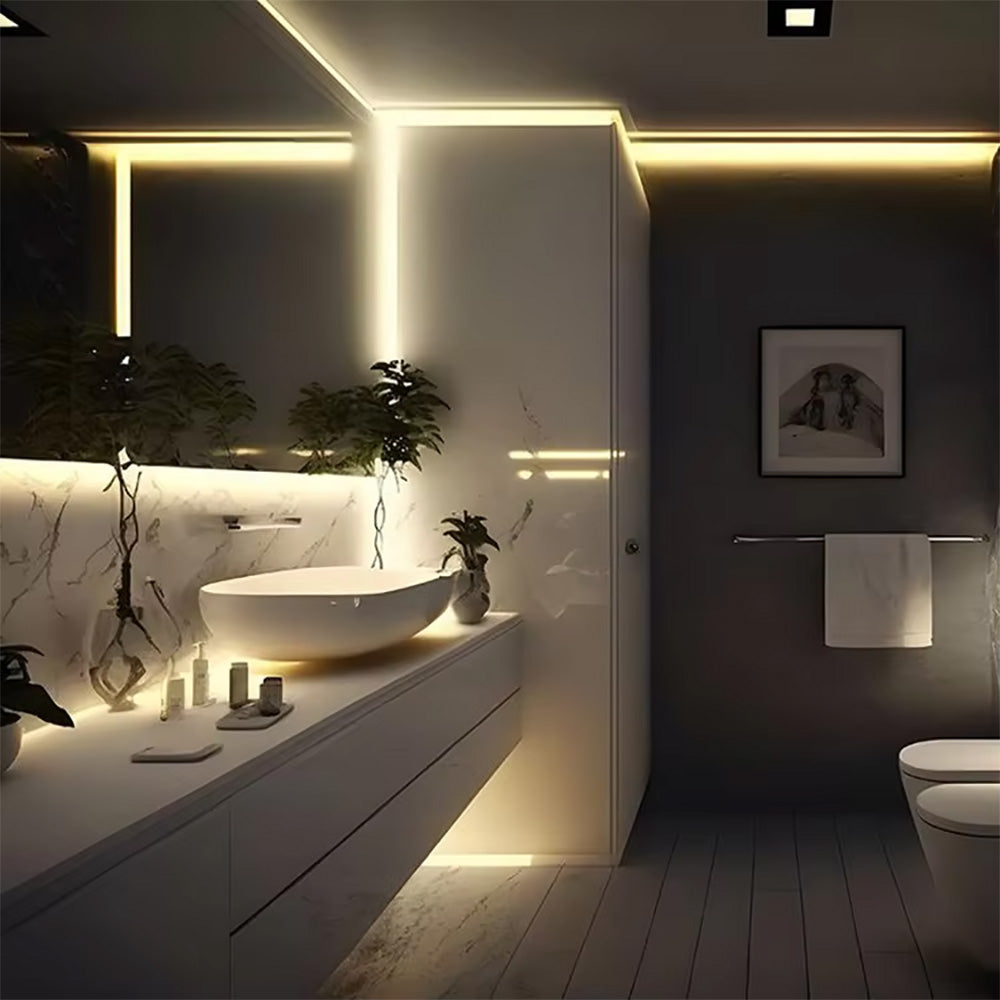 High brightness 90lm/w recessed strip light, IP65 waterproof grade silicone dresser creative strip light decoration