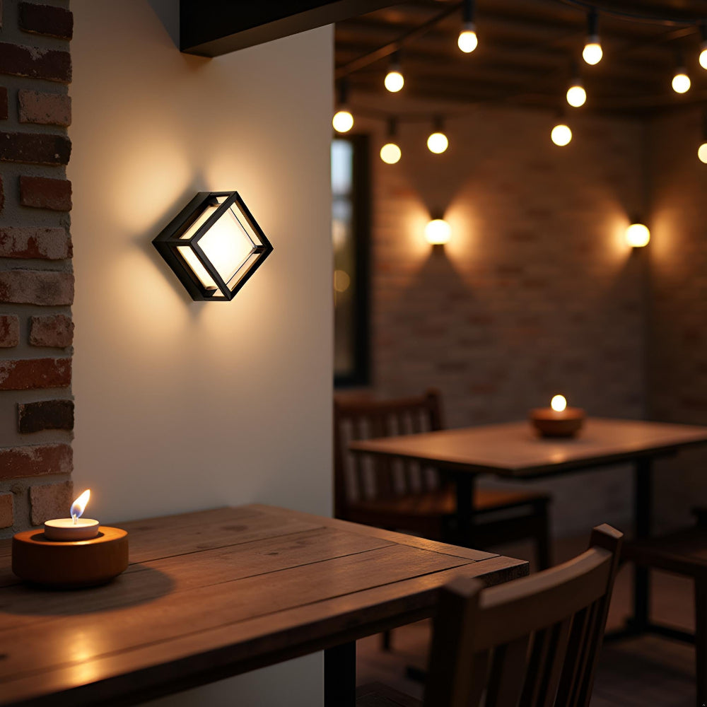 Porch Outdoor LED Light, Square Waterproof Wall Light.