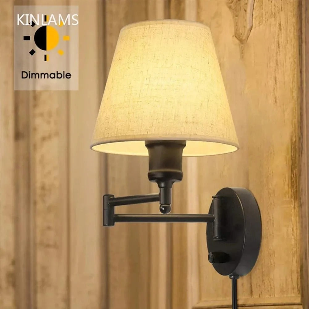 LED Indoor Folding Wall Lamp, Bedroom Bedside Plug Lights