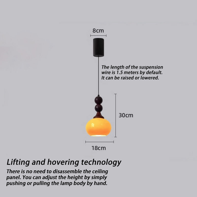 Bedside Gourd Chandelier, Liftable Bedroom Lighting Chandelier