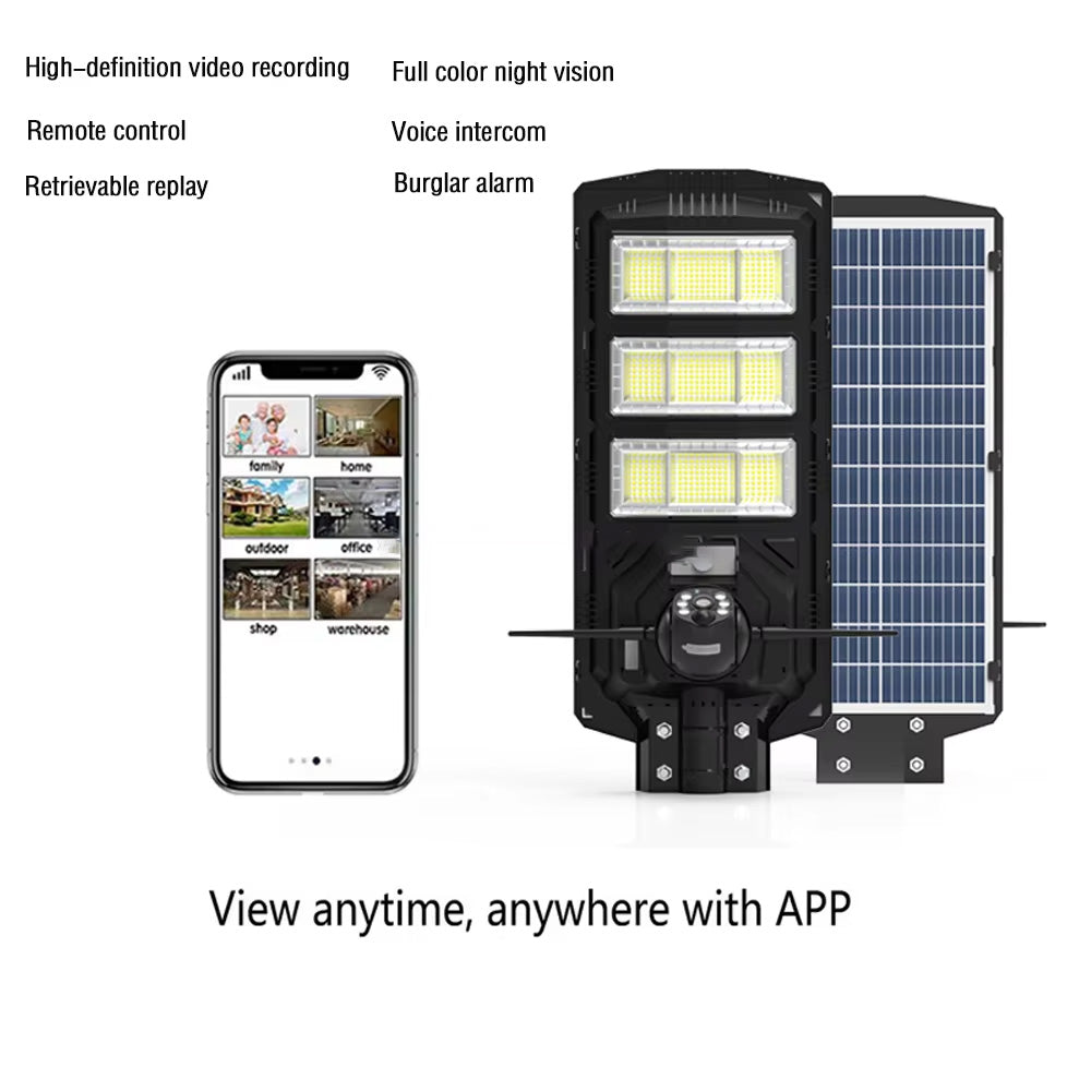HD camera solar street light, with IP65 waterproof grade support voice chat garden lights