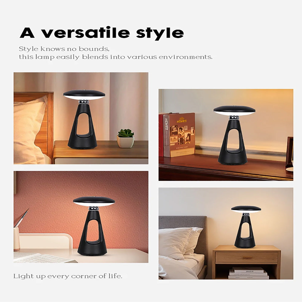 Universal Magnetic Flying Saucer Bedside Lamp with Intelligent 3-Light Ambient Lighting.