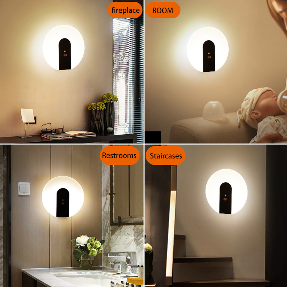 Body Sensor + Sound Control Dual Mode Aisle Auto Light Night Light, Magnetic Wall Sconce