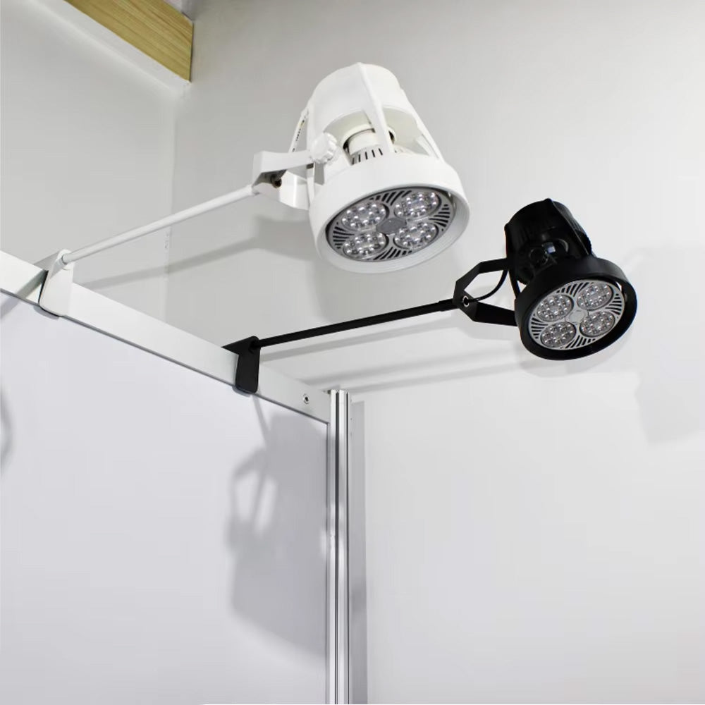 Long arm clip-on indoor exhibition light, LED dimmable self-telescoping pole booth light