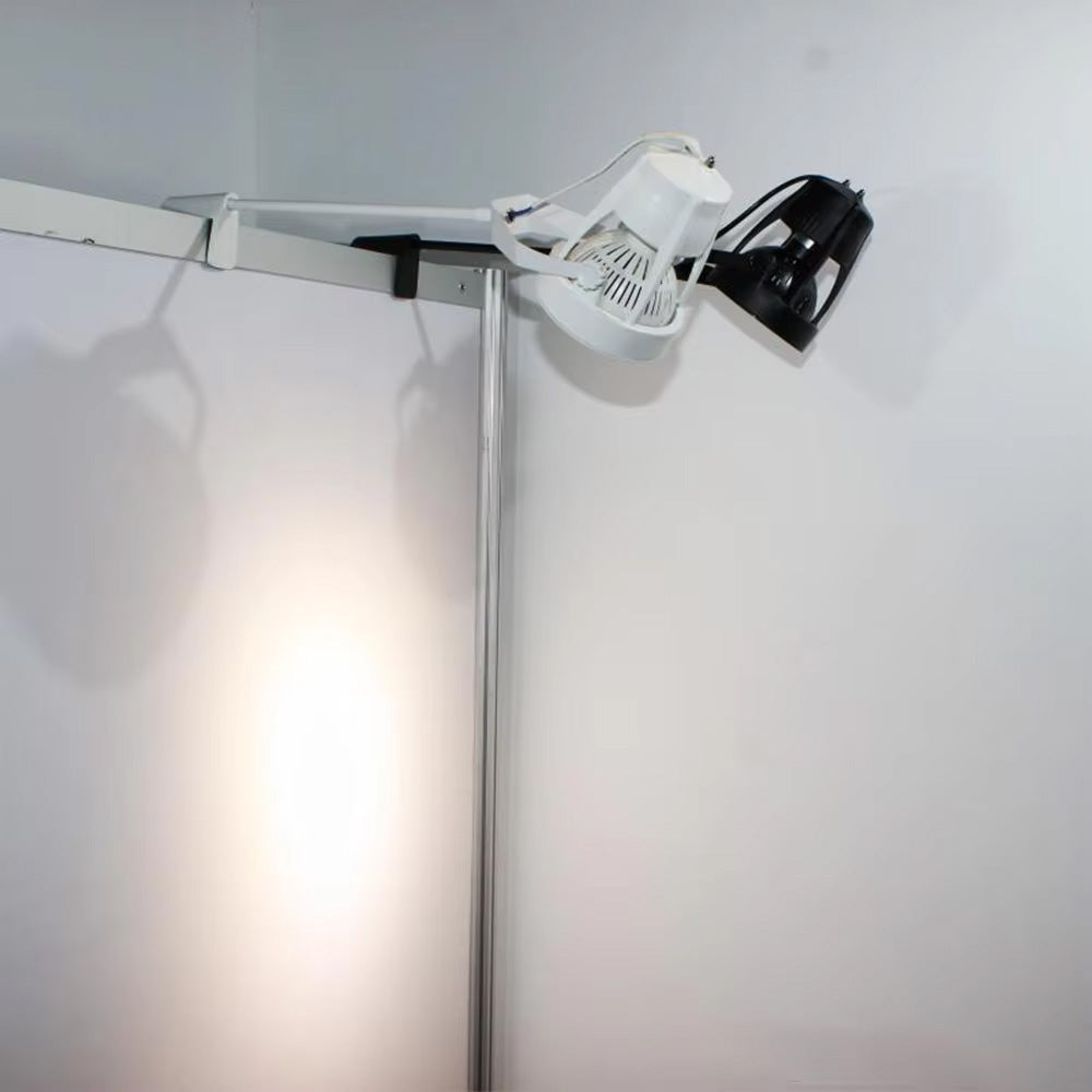 Long arm clip-on indoor exhibition light, LED dimmable self-telescoping pole booth light