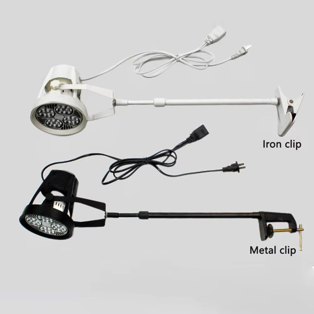 Long arm clip-on indoor exhibition light, LED dimmable self-telescoping pole booth light