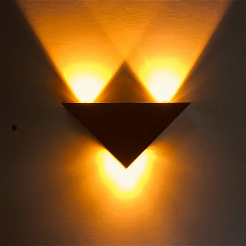 Indoor LED 3W Wall Lamp, Bedroom Bedside Triangular Decorative Lighting Lamp