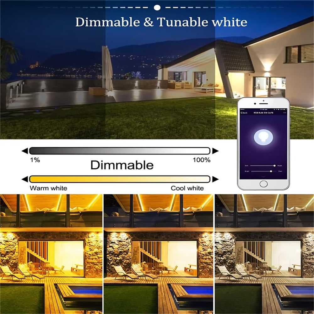 Smart voice control flood light, IP66 waterproof 100W WiFi outdoor LED spotlight