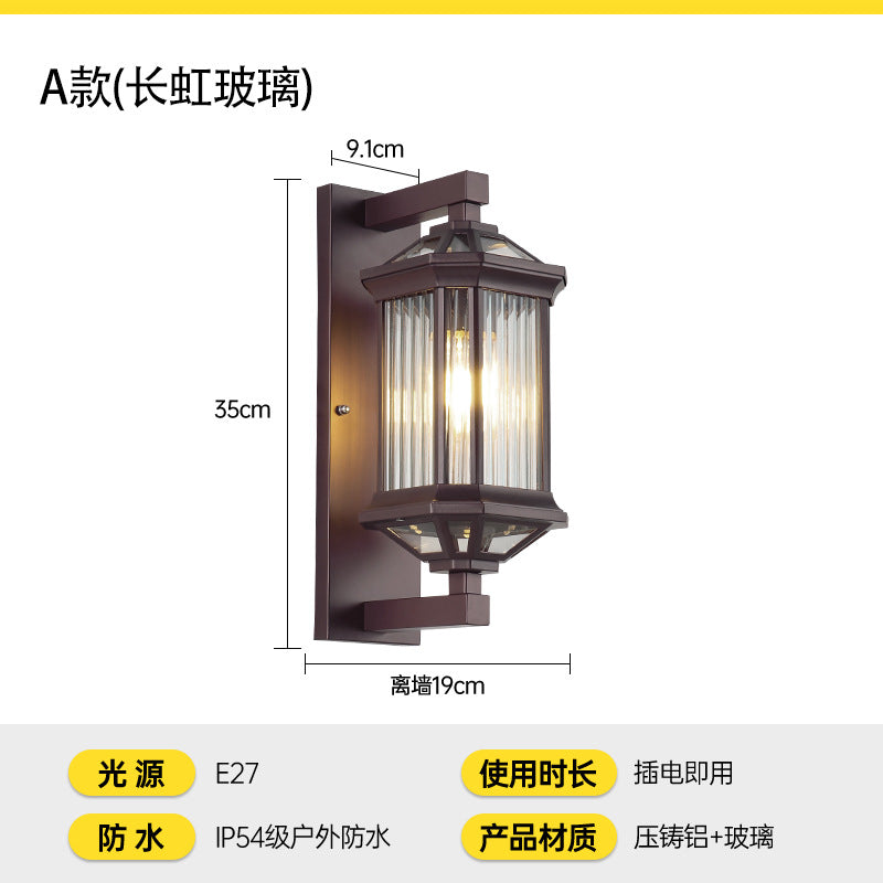 Die-cast aluminum waterproof outdoor wall lamp suitable for outdoor balconies villas courtyards and gates