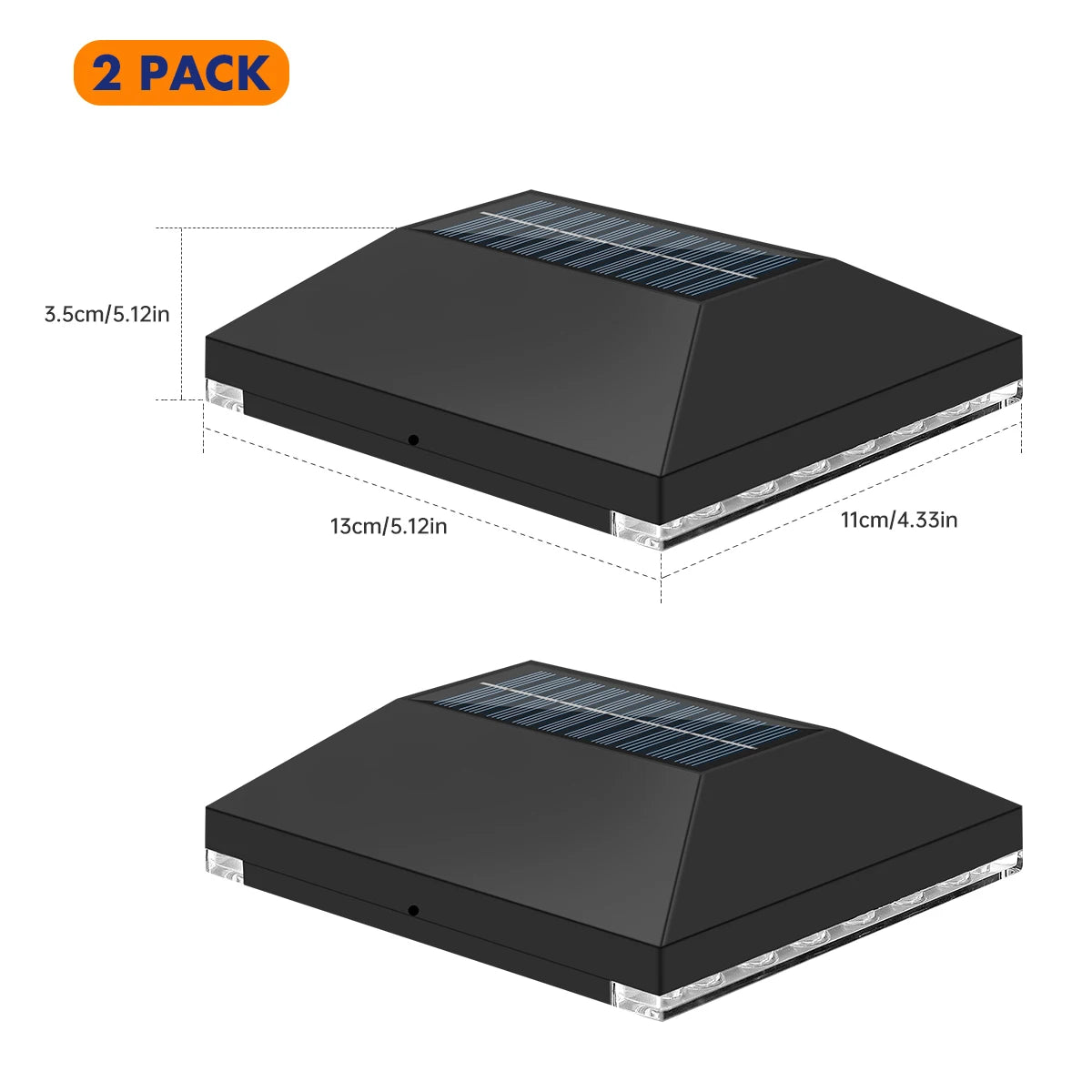 Outdoor LED solar post lights, suitable for courtyard and fence decorative lighting