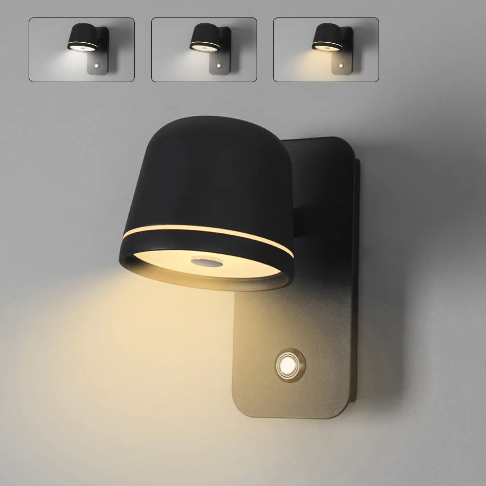 LED Adjustable Wall Sconce, Bedroom Bedside Rotating Lights