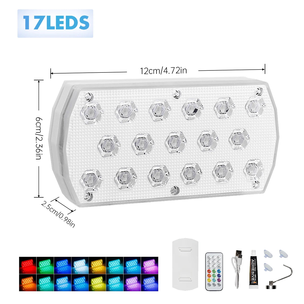 IP65 Waterproof Rechargeable Pool Light, LED Remote Control 16 Color Floating Light
