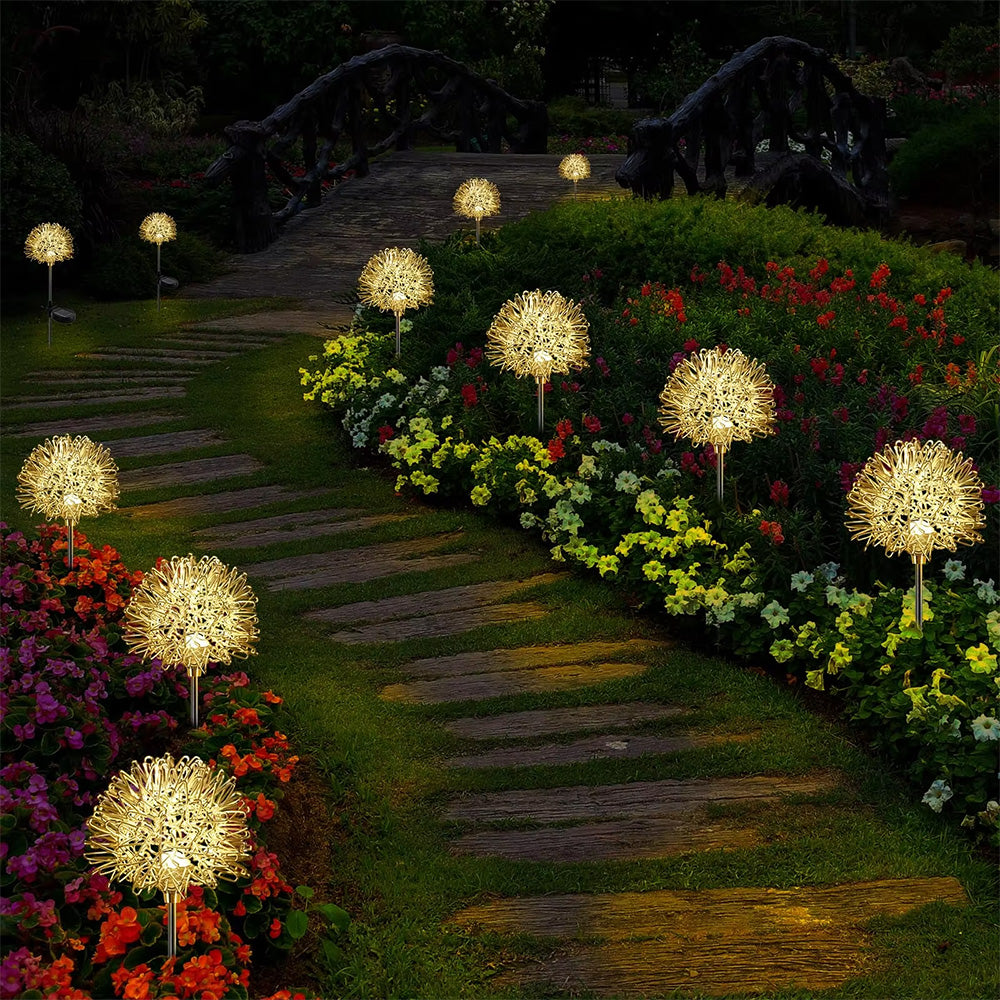 LED Outdoor Landscape Light Solar Dandelion Waterproof Lawn Patio Path Lights