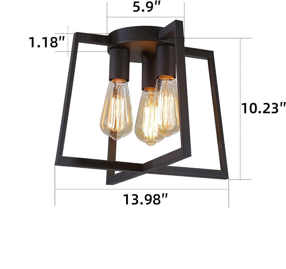 American industrial style wrought iron bedroom living room dining room entrance hallway corridor three-head ceiling lamp