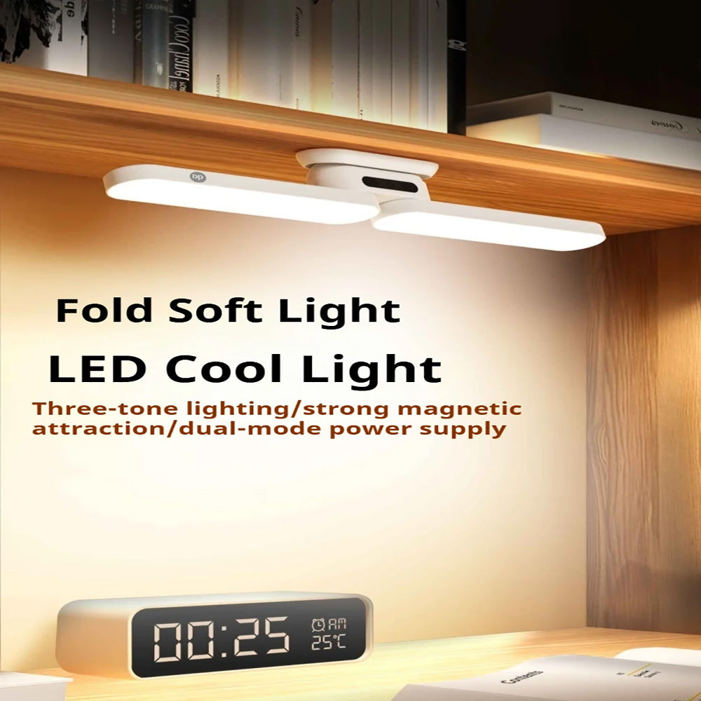 Rechargeable Magnetic Dormitory Reading Lamp, Folding Bedroom Bedside Lamps