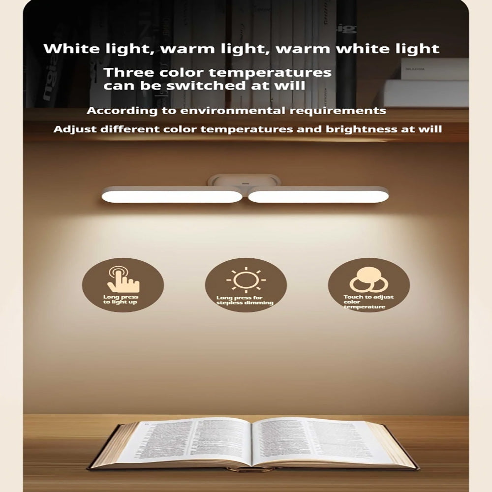 Rechargeable Magnetic Dormitory Reading Lamp, Folding Bedroom Bedside Lamps